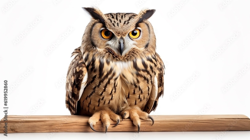 great horned owl on a branch great horned owl on a branch