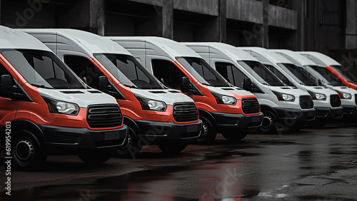 City delivery vans. Generative AI