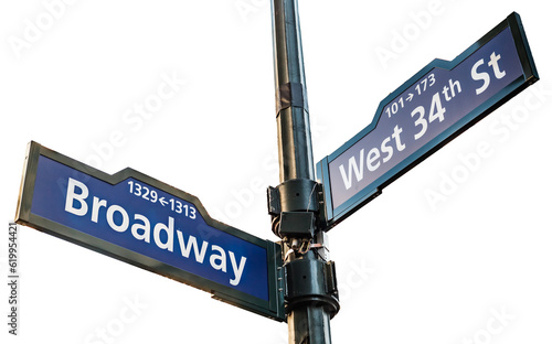 Broadway 34th Street Sign Manhattan