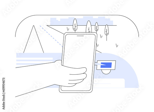Car mount abstract concept vector illustration.