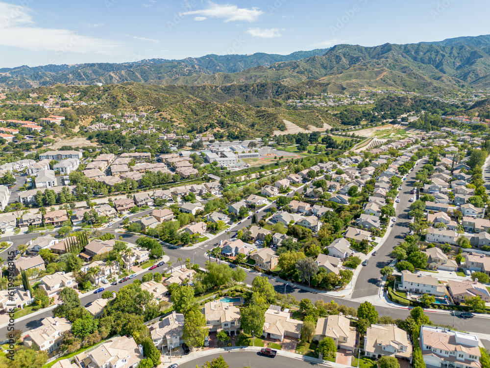 Stevenson Ranch, California July 3, 2023 Aerial drone photo above