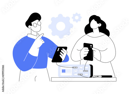 Multiport wall charger abstract concept vector illustration.