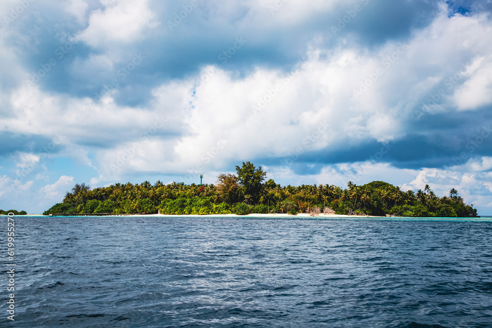 green tropical island in the sea