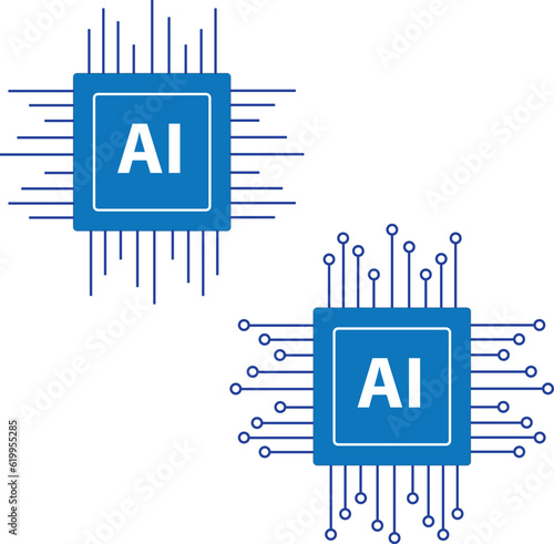 Logo de inteligencia artificial. Vector