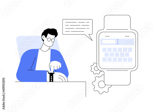 Reply to messages with smartwatch abstract concept vector illustration.