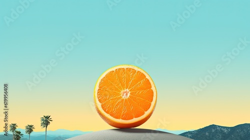  a horizontal Ripe Summer Fruits  trendy color backdrops for copy  delicious  juicy and sweet  full color  background for display  mock-up  Commercial-themed in a JPG format. Generative AI
