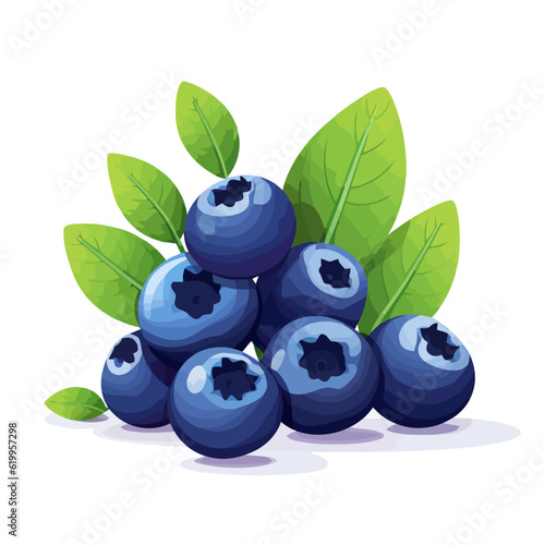 Blueberry image. Cute image of an isolated blueberry. Vector illustration.