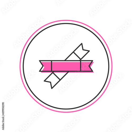 Filled outline Sugar stick packets icon isolated on white background. Blank individual package for bulk food products as coffee, salt, spices. Vector