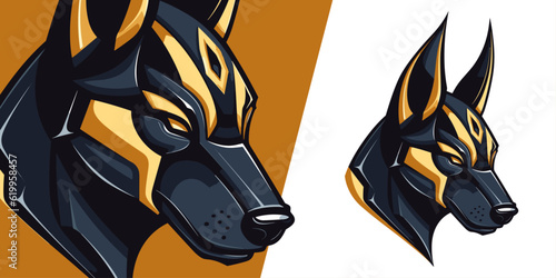 Illustrative Vector Graphic: God Anubis Logo Mascot for Competitive Sport and E-Sport Teams