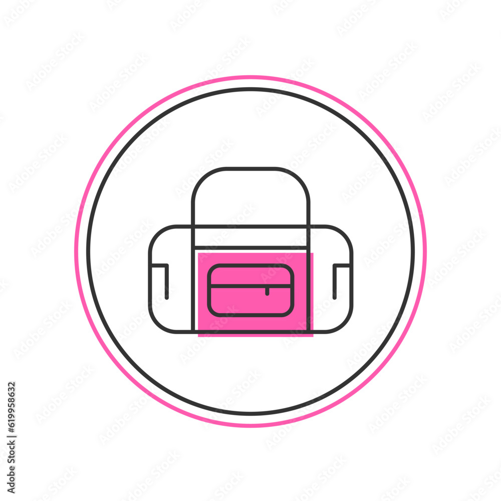 Filled outline Sport bag icon isolated on white background. Vector Filled outline Sport bag icon isolated on white background. Vector