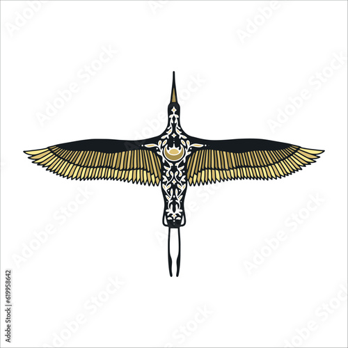 Handdrawn floral logo, handdrawn logo, bird logo design, wings logo, bir symbol, biw wings