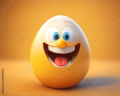 Happy 3d egg smiling