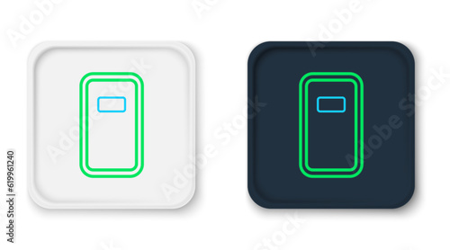 Line Police assault shield icon isolated on white background. Colorful outline concept. Vector