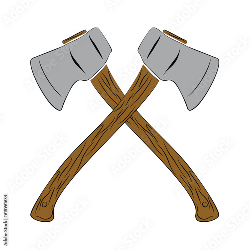 axe and logo and vector Crossed axes isolated on white background axes illustration vector and tools axes vector design  