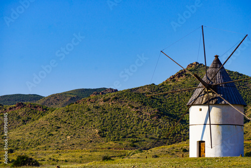 Spanish landscape with old wind mill