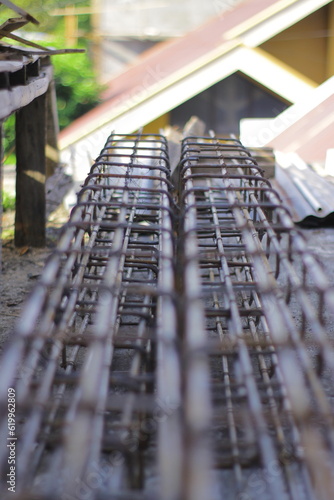 Iron used for the foundation of the house.