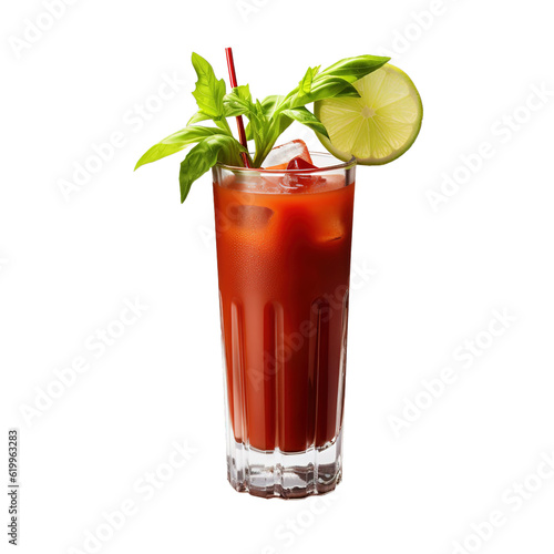 Bloody Mary drink over isolated transparent background photo
