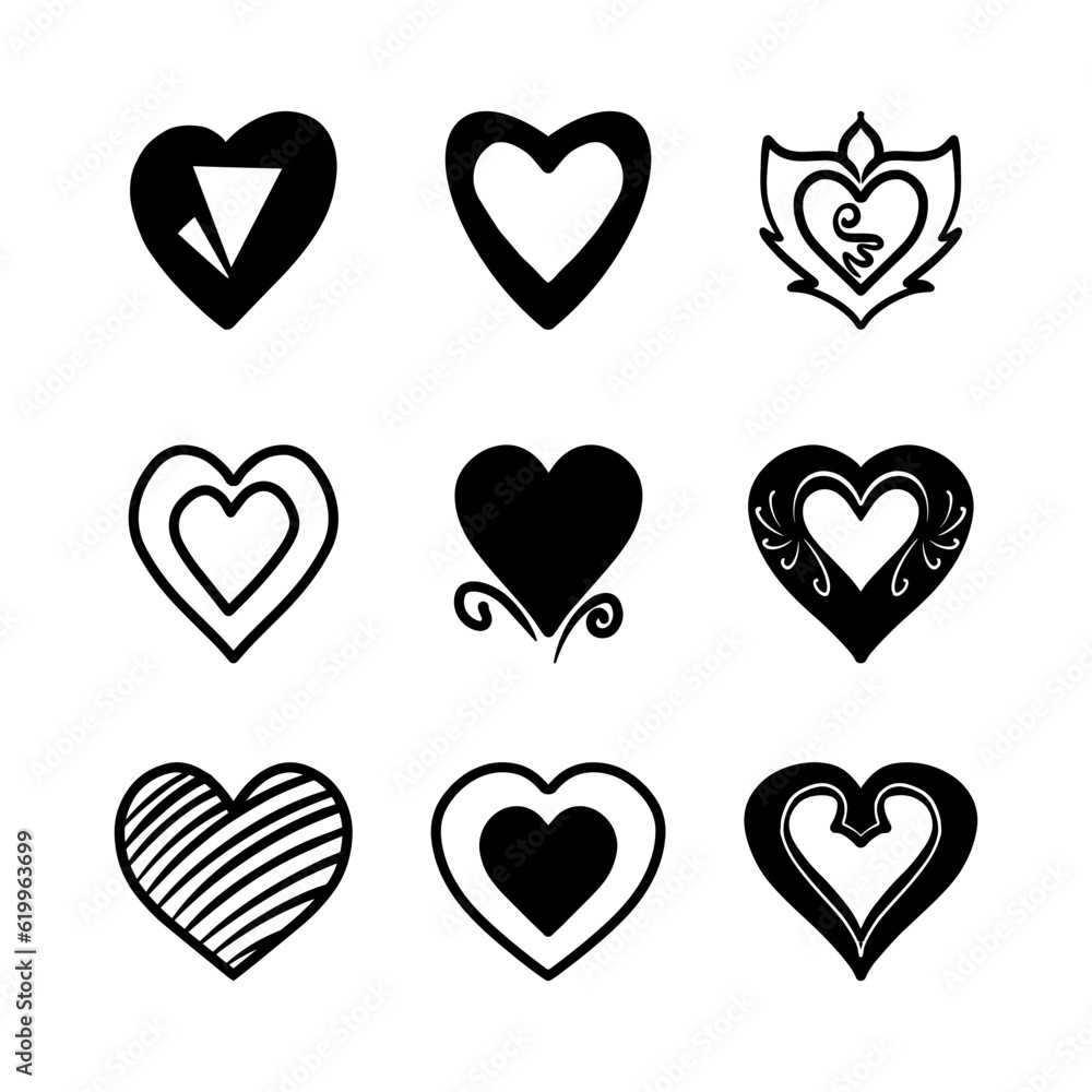 Heart doodle, Love, Vector Illustration. Heart doodle, Love, Vector Illustration.