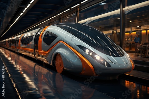 sci-fi futuristic high-speed train of the future
