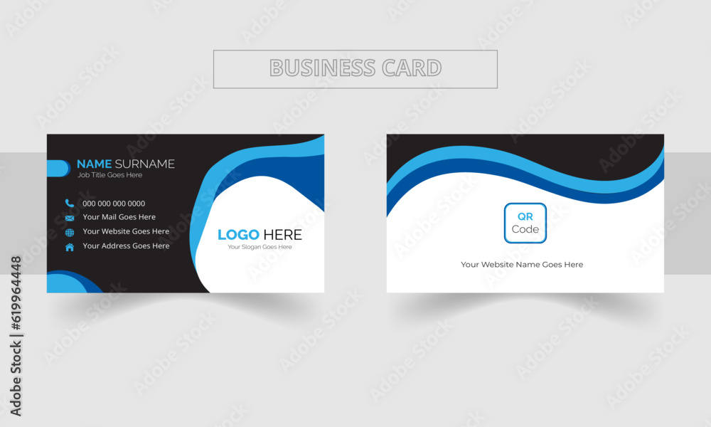 Modern Double-sided creative business card and name card,horizontal simple clean template vector design, layout in rectangle size Modern Double-sided creative business card and name card,horizontal simple clean template vector design, layout in rectangle size