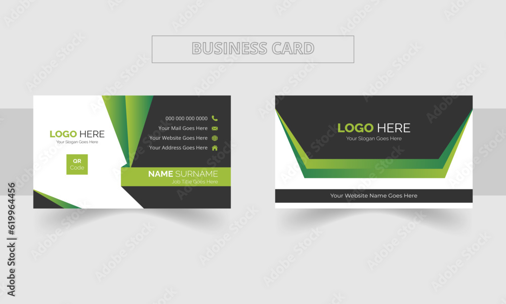 Modern Double-sided creative business card and name card,horizontal simple clean template vector design, layout in rectangle size Modern Double-sided creative business card and name card,horizontal simple clean template vector design, layout in rectangle size