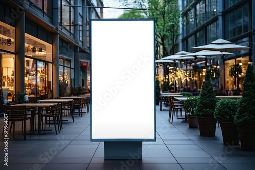 Tela customizable digital signage screen in a public place, generative ai