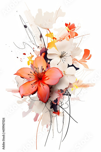 Abstract flower arrangement - Generative AI