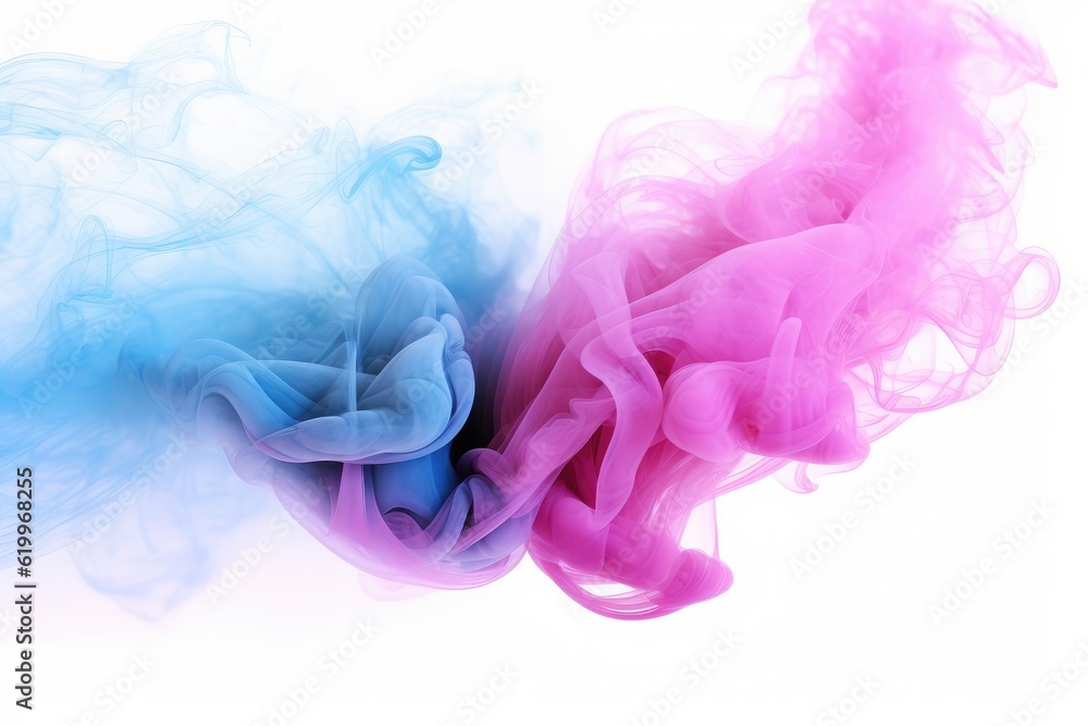 Colored liquids collide in water