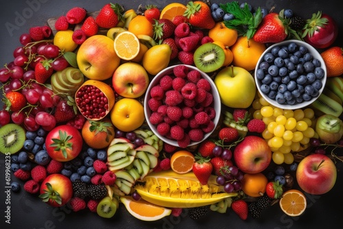 Piles of delicious fruit laid out together