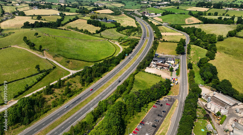 Aerial view of Roads and Infrastructure at Newry City Bypass County Down Northern Ireland