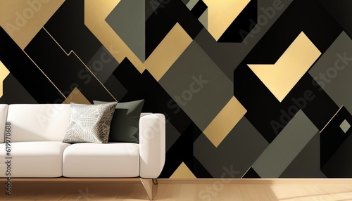 Abstract geometric Wall, Modern Living Room, Concept art, Geometric gradient pattern, gold, Black Geometric Pattern, Granite abstract, Marble Geometric background