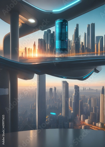 futuristic technology intelligence city. GENERATIVE AI