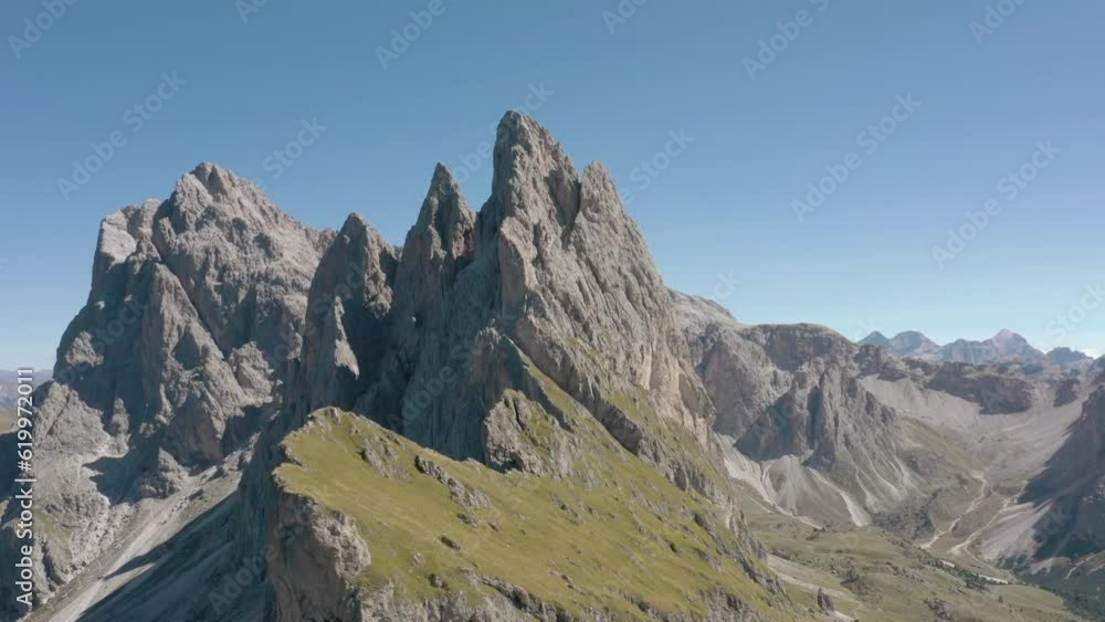 Seceda Aerial drone view flying above a peaceful alpine mountain top trekking area of the dolomite mountain range in val gardena italy 07 Seceda Aerial drone view flying above a peaceful alpine mountain top trekking area of the dolomite mountain range in val gardena italy 07