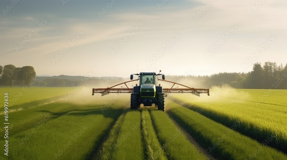 Large farm machinery in the field, AI generated Large farm machinery in the field, AI generated