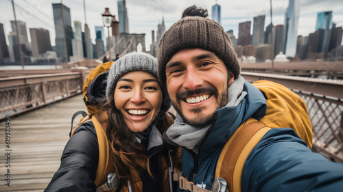 Vibrant Connections: Navajo Couple Embracing Adventures in New York City