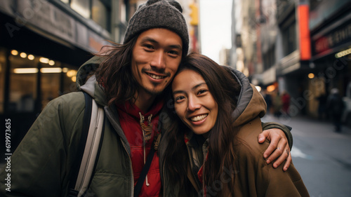Vibrant Connections: Navajo Couple Embracing Adventures in New York City
