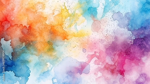 Splash of pastel watercolor paint, abstract color pattern background, © karina_lo