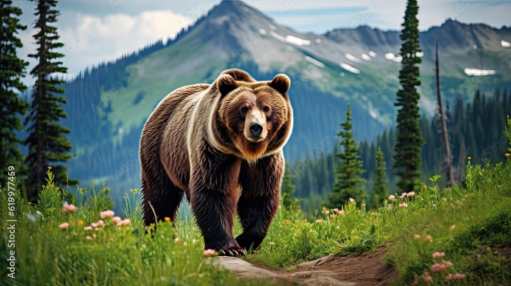 Bear in the lake. AI generated art illustration.
Bear in the lake. AI generated art illustration.