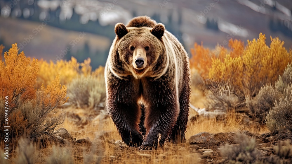 Bear in the lake. AI generated art illustration.
Bear in the lake. AI generated art illustration.
