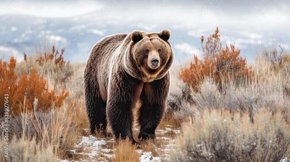 Bear in the lake. AI generated art illustration.
Bear in the lake. AI generated art illustration.
