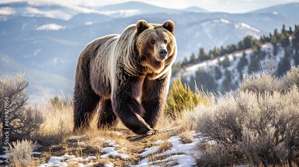 Bear in the lake. AI generated art illustration.
Bear in the lake. AI generated art illustration.