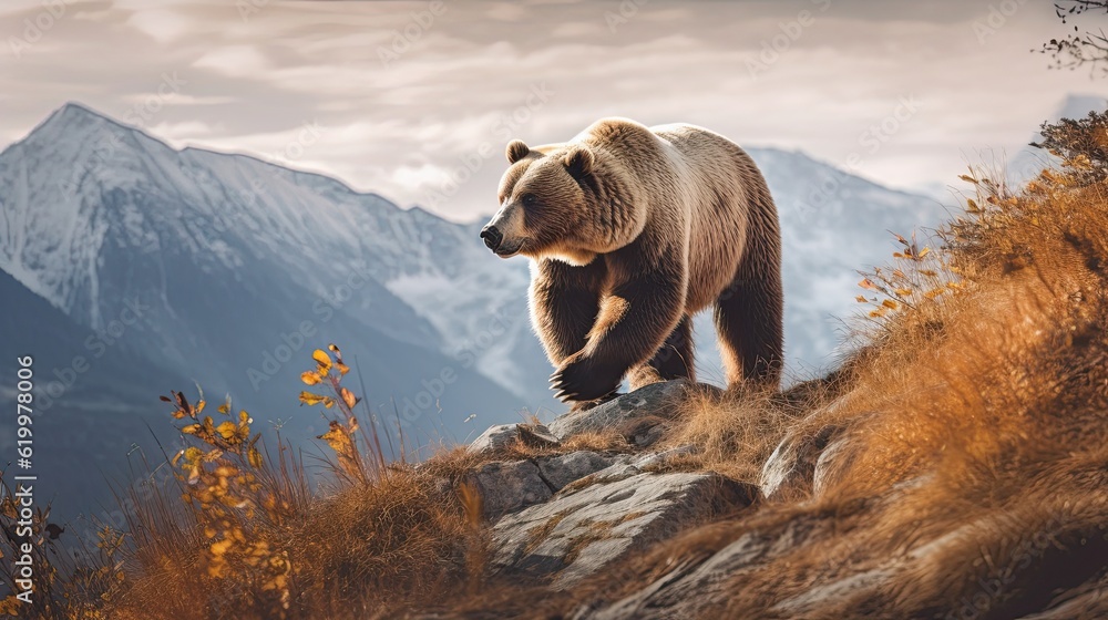 Bear in the lake. AI generated art illustration.
Bear in the lake. AI generated art illustration.