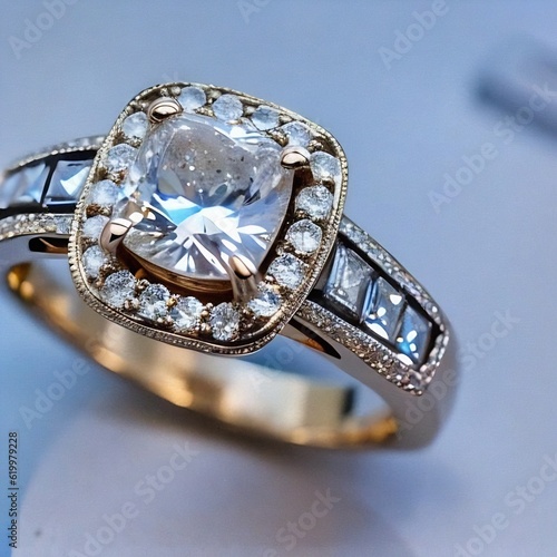 Bague de mariage en diamant - Close up photo