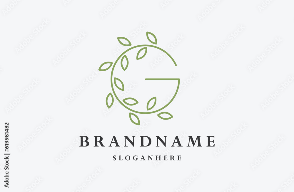 Letter g leaf logo template vector illustration design Letter g leaf logo template vector illustration design