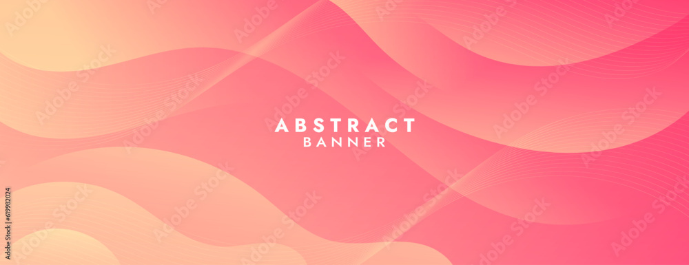 Abstract Gradient pink yellow liquid background. Modern background design. Dynamic Waves. Fluid shapes composition. Fit for website, banners, brochure, posters
