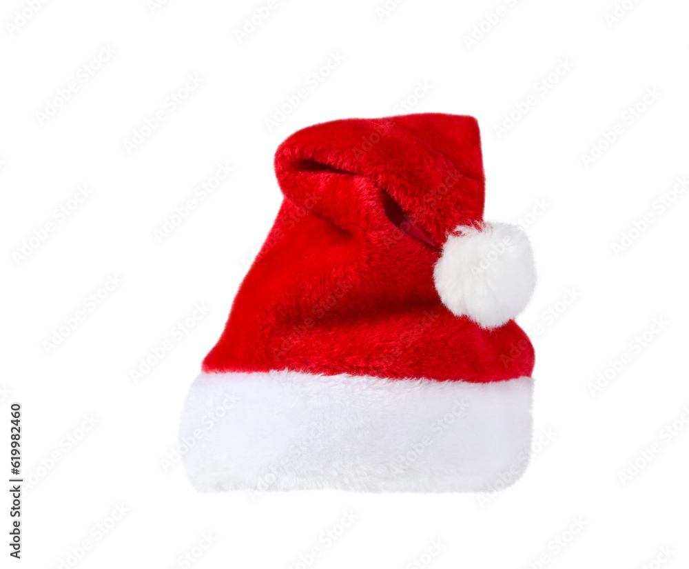 Red Santa Claus Christmas hat isolated cutout on transparent Red Santa Claus Christmas hat isolated cutout on transparent