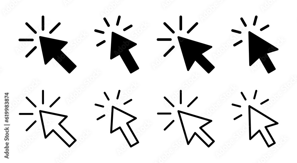 Fototapeta premium Click icon set illustration. pointer arrow sign and symbol. cursor icon