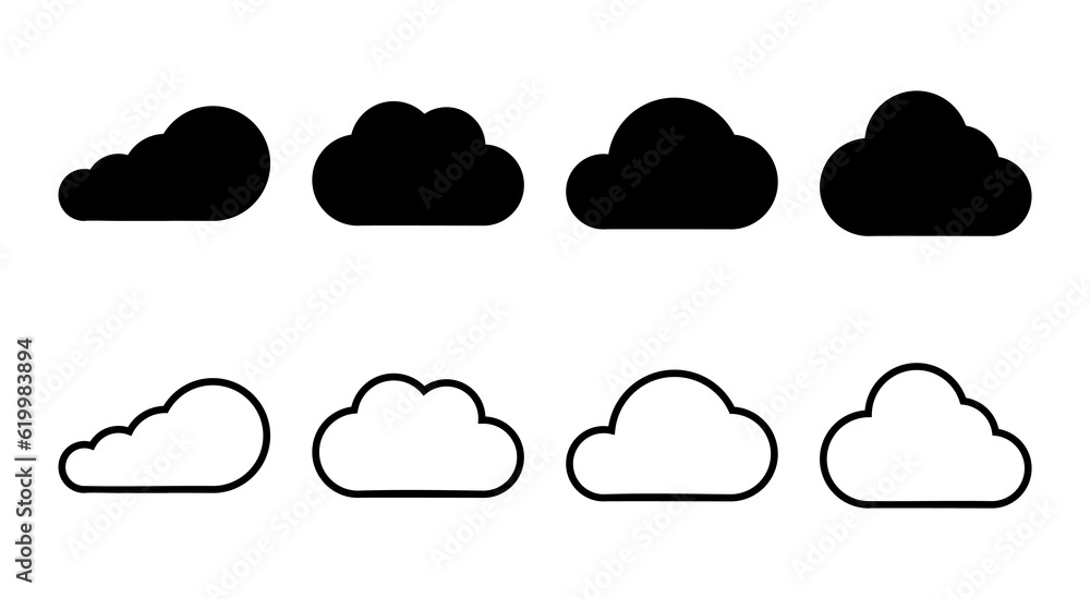 Cloud icon set illustration. cloud sign and symbol Cloud icon set illustration. cloud sign and symbol