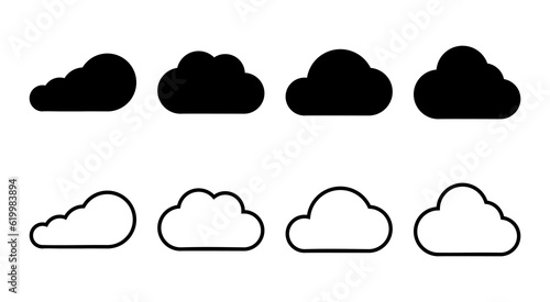 Cloud icon set illustration. cloud sign and symbol