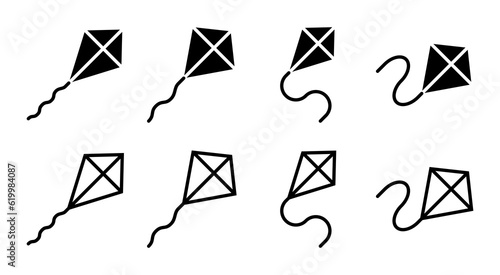 Kite icon set illustration. kite sign and symbol